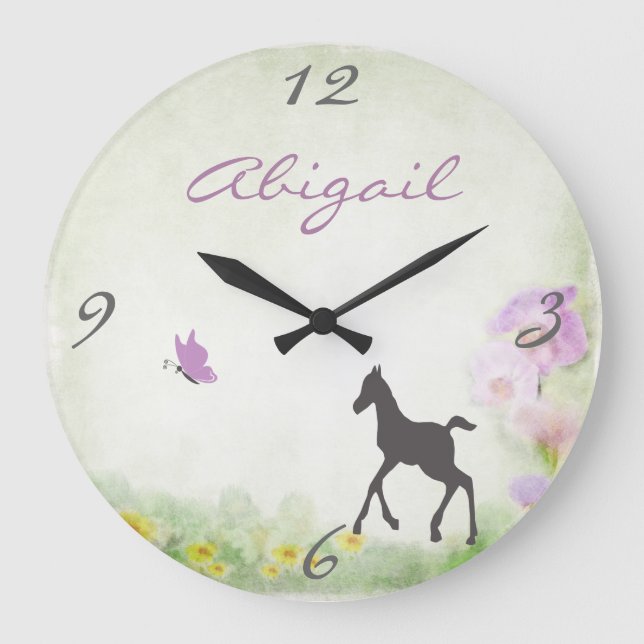 Reloj personalizado de pared de peines y mariposas (Anverso)