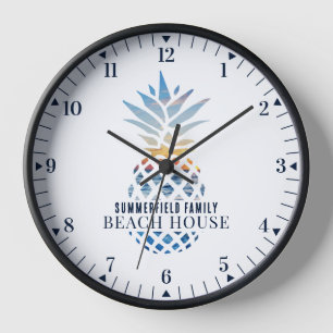Reloj Personalizado de piña tropical de Family Beach Hou