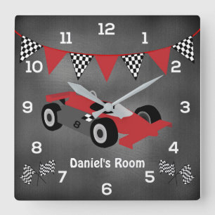 Reloj personalizado del coche de carreras de Chalk