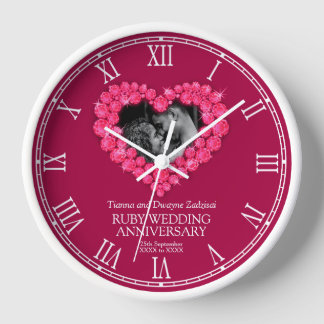 Reloj Personalizado del corazón de la foto del aniversar
