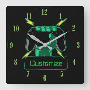 Reloj personalizado del cuadrado del videojugador