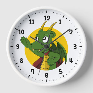 Reloj Personalizado del dragón verde 24 horas al día