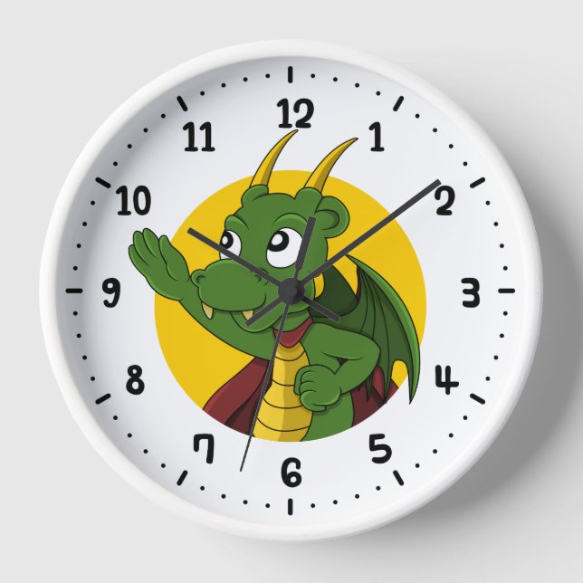 Reloj Personalizado del dragón verde 24 horas al día (Anverso)