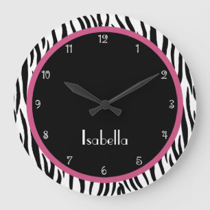 Reloj personalizado del negro, del rosa y del
