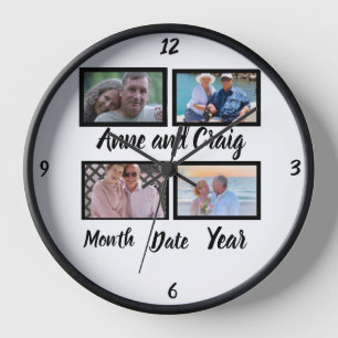 Reloj Personalizado Fecha Boda Aniversario 4 Collage de