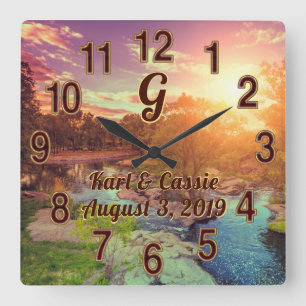 Reloj personalizado monogramado, Boda ruso