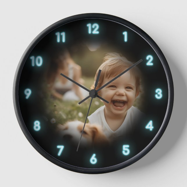 Reloj Personalizado Neon Glow Effect Personalizado Wall  (Anverso)