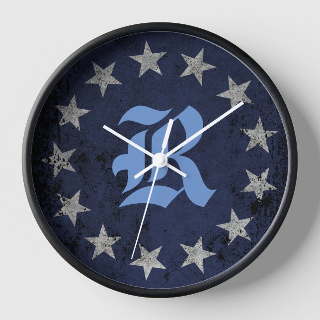Reloj Personalizado patriótico Monograma Betsy Ross Band (Anverso)