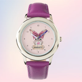 Reloj personalizado personalizado para niños conej