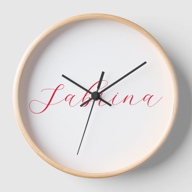 Reloj Personalizado profesional de nombres de escritura  (Anverso)