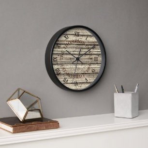 Reloj Personalizado Rústico Weatherk Plank Pattern
