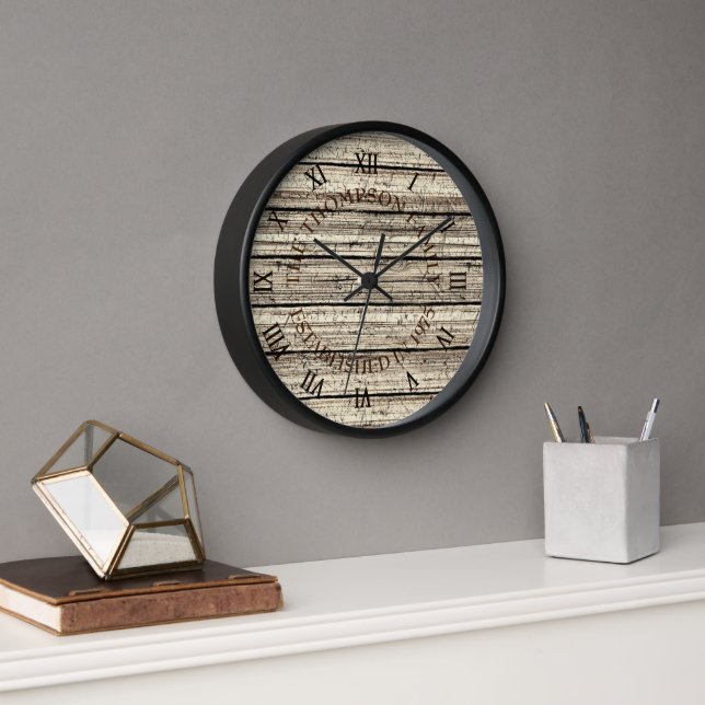 Reloj Personalizado Rústico Weatherk Plank Pattern (Oficina)