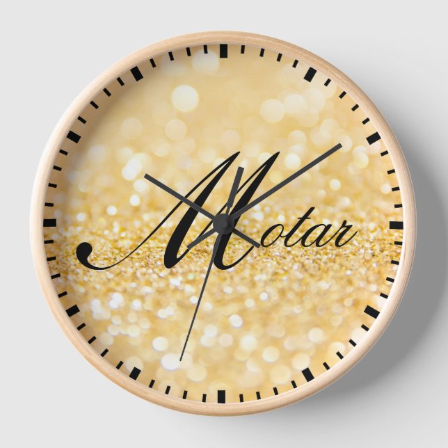 Reloj Personalizado Su nombre Estilo Dorado (Anverso)