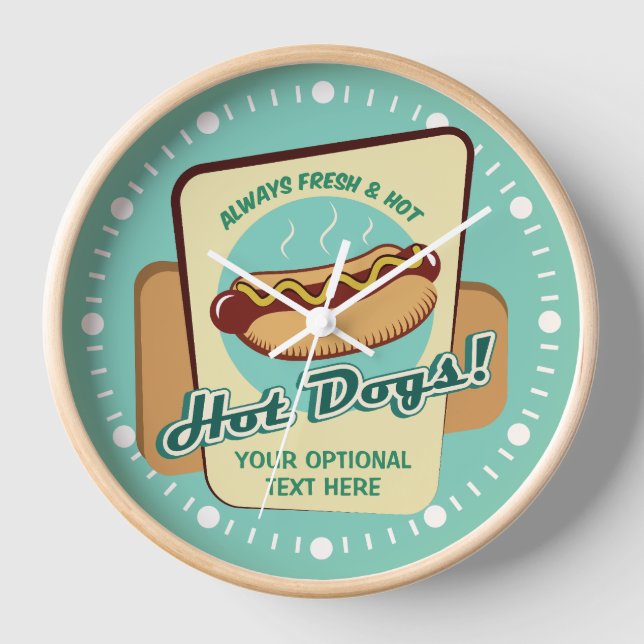 Reloj Personalizado Texto Perro caliente (Anverso)