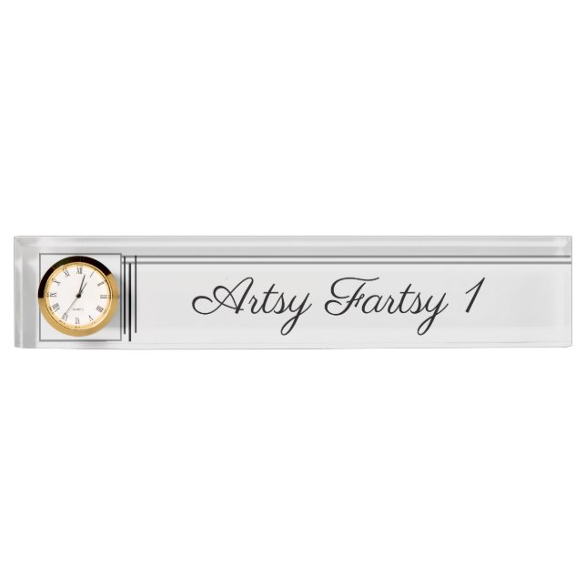 "Reloj" Personalízame placa de nombre de escritori (Anverso)