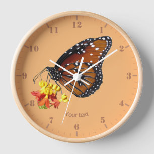 Reloj Personalizar mariposa reina en algas de leche trop