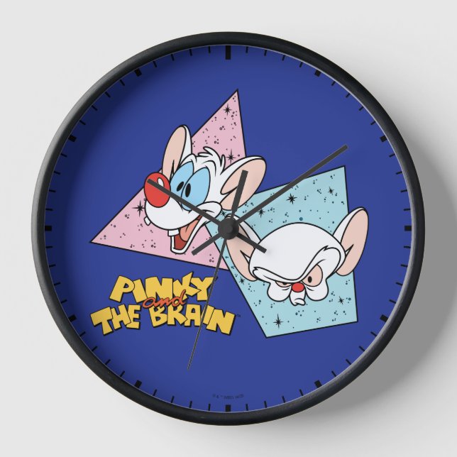 Reloj Pinky y el cerebro | Gráficos de caracteres retro (Anverso)