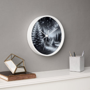 Reloj Pinos Helados En Invierno
