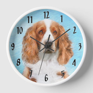Reloj Pintado español de Springer galesa - Arte de perro