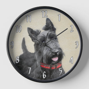 Reloj Pintado Terrier Escocés - Arte Perro Original
