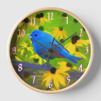 Pintura de amarre índigo - Arte original de aves s