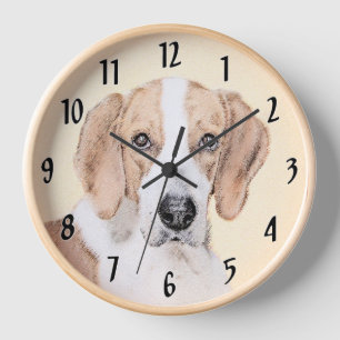Reloj Pintura de American Foxhound - Arte de perro origi