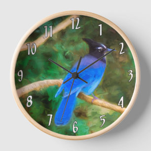 Reloj Pintura de arrendajo de Steller: arte original de 