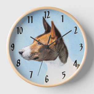 Reloj Pintura de Basenji - Arte Original Lindo