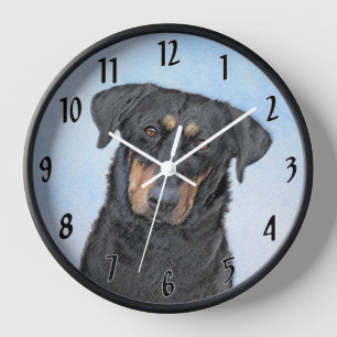 Reloj Pintura de Beauceron - Arte de perro original lind