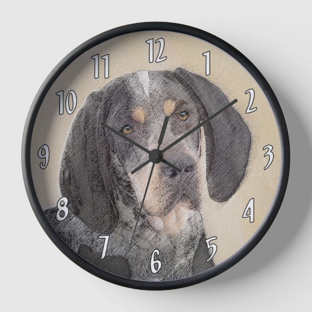 Reloj Pintura de Bluetick Coonhound - Arte original lind (Anverso)