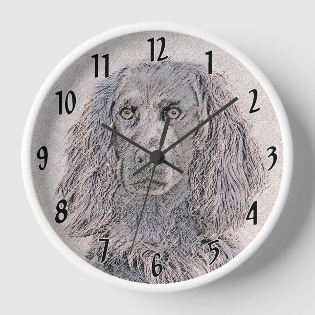 Reloj Pintura de Boykin Spaniel - Arte de Perro Original (Anverso)