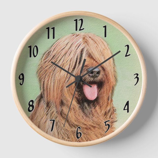Reloj Pintura de Briard - Arte de Perro Original Adorabl (Anverso)