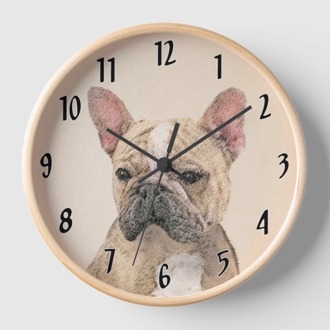 Reloj Pintura de Bulldog francés (Sable) - Cuto original (Anverso)