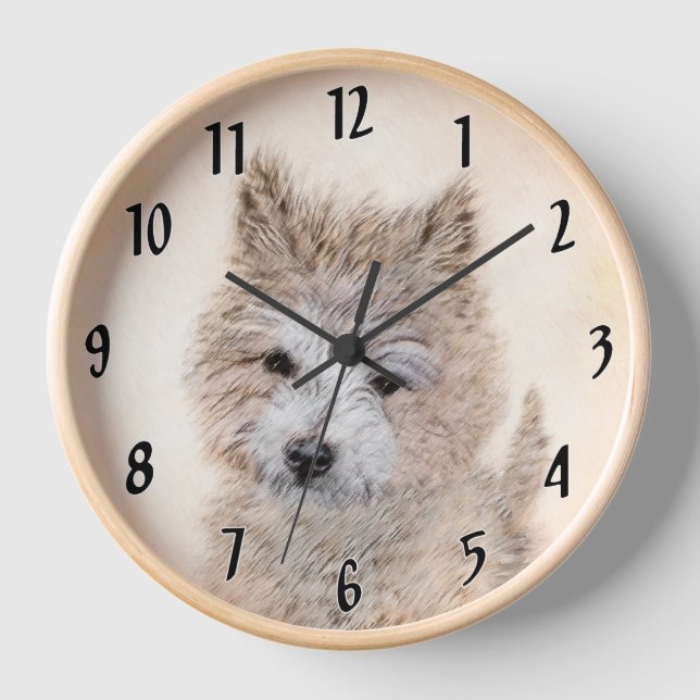 Reloj Pintura de Cachorro de Cairn Terrier - Arte Perro  (Anverso)