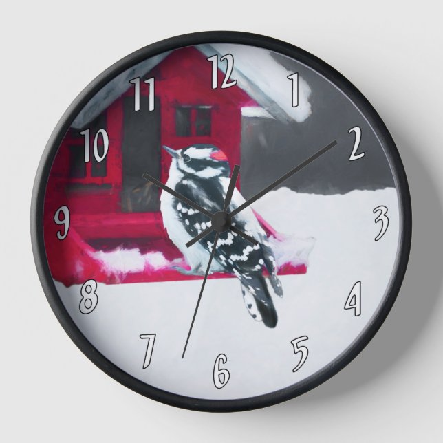 Reloj Pintura de Carpintero Pequeño - Arte Original de A (Anverso)