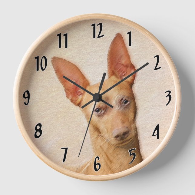 Reloj Pintura de Cirneco dell'Etna - Arte de perros orig (Anverso)