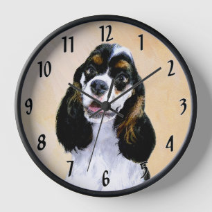 Reloj Pintura de Cocker Spaniel (Parti) - Arte Perro Ori