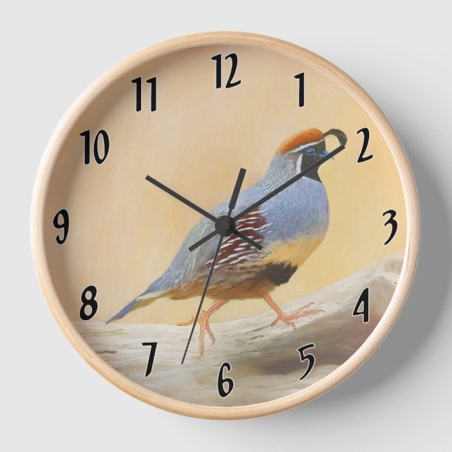 Reloj Pintura de codorniz de Gambrel - Arte original de  (Anverso)