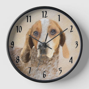Reloj Pintura de Coonhound inglés americano - Arte de pe