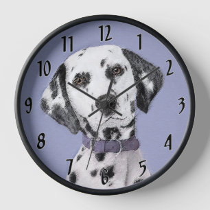 Reloj Pintura de dálmata - Arte de perro original lindo
