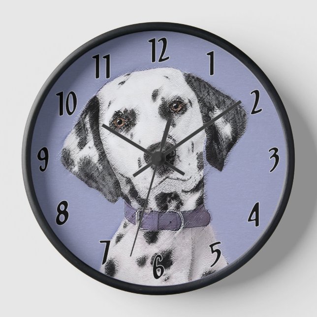 Reloj Pintura de dálmata - Arte de perro original lindo (Anverso)