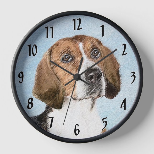 Reloj Pintura de English Foxhound - Arte de Perro Origin (Anverso)