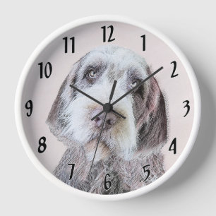 Reloj Pintura de Griffon de Punta de Pelo Rizado - Arte 