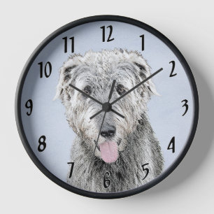 Reloj Pintura de lobo irlandesa - Arte de perro original
