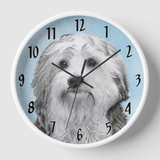 Reloj Pintura de Lowchen - Arte de perro original muy li (Anverso)