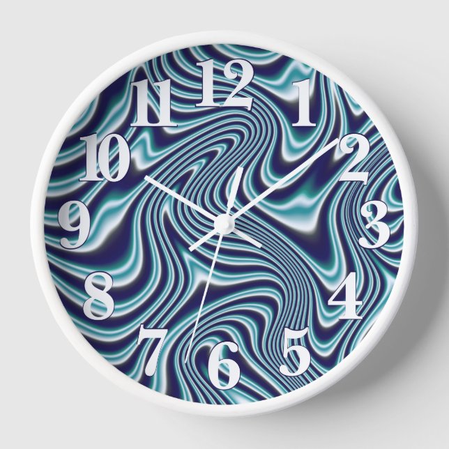 Reloj Pintura de martillaje de fluido azul (Anverso)