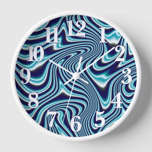 Reloj Pintura de martillaje de fluido azul (Anverso)