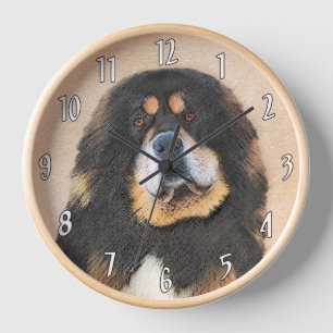 Reloj Pintura de Mastín Tibetano - Arte de Perro Origina