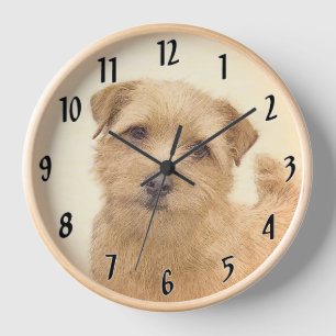 Reloj Pintura de Norfolk Terrier - Arte original de perr