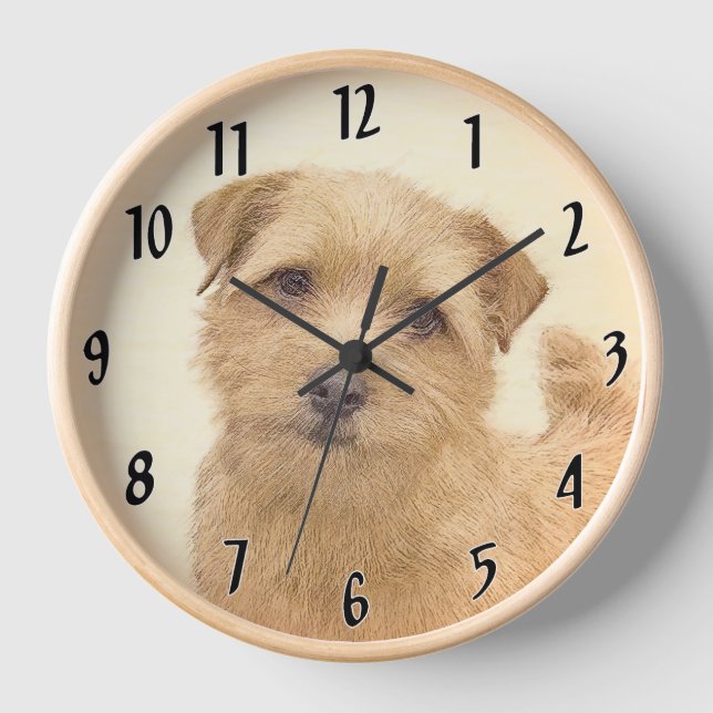 Reloj Pintura de Norfolk Terrier - Arte original de perr (Anverso)